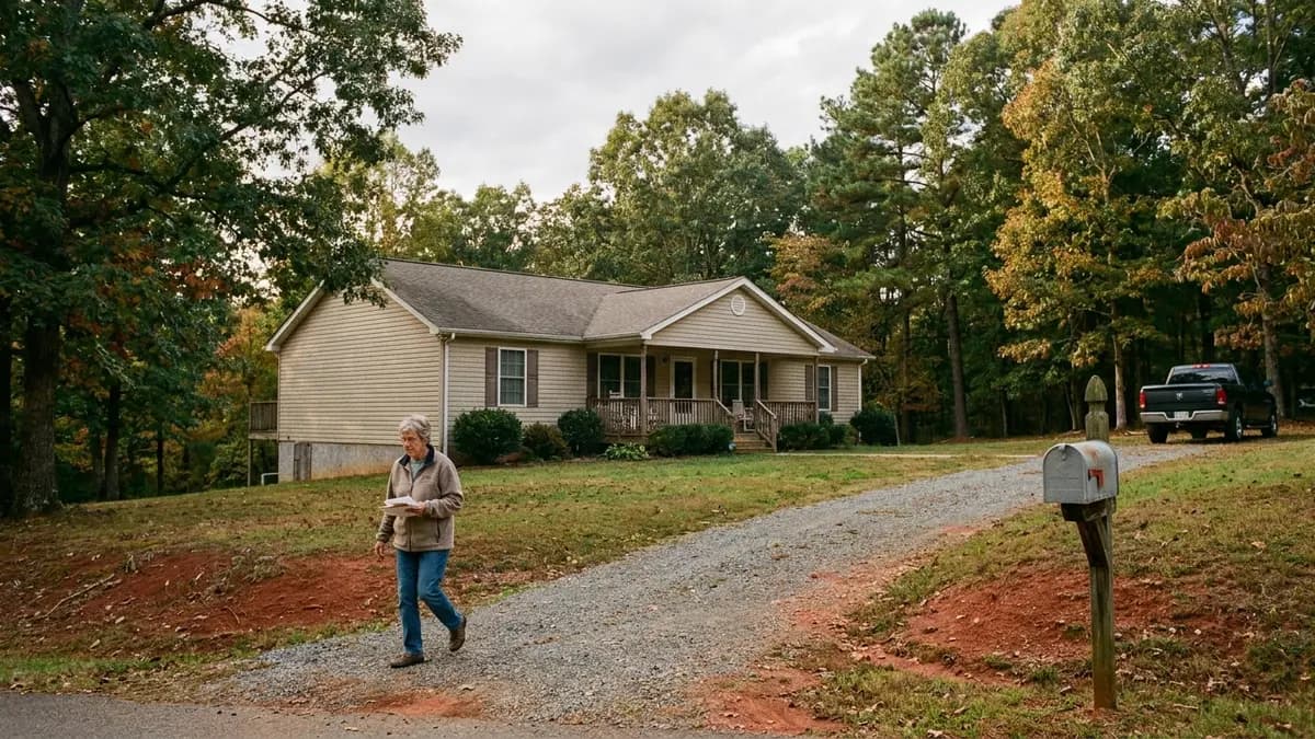 We buy houses in Fluvanna County, VA: single story home on a wooded lot with a gravel drive in Fluvanna County, Virginia, for owners asking who buys houses there