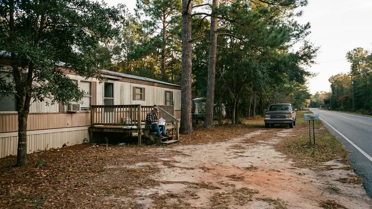 Mobile home on a pine shaded lot in Walton County, Florida, for owners who want to sell a house fast