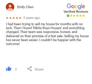 I was in a tough situation and needed to sell my house quickly. 'Nikita Buys Houses' came to the rescue! Their straightforward approach and cash offer gave me peace of mind. No hassle, no stress—just a smooth transaction from start to finish. Thank you!